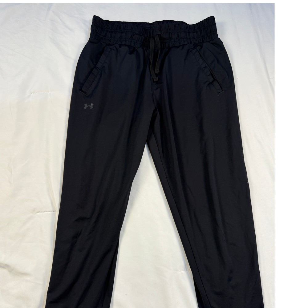 Under‎ Armour Mens Black Tapered Joggers Drawstring Athletic Training Pants